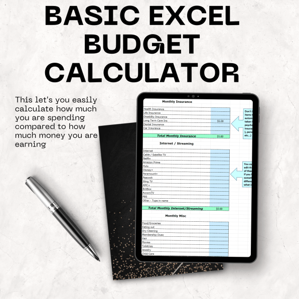 Excel Basic Budget Calculator